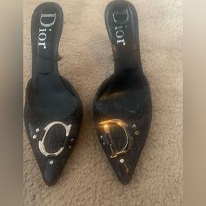Christian Dior black mules, size 38